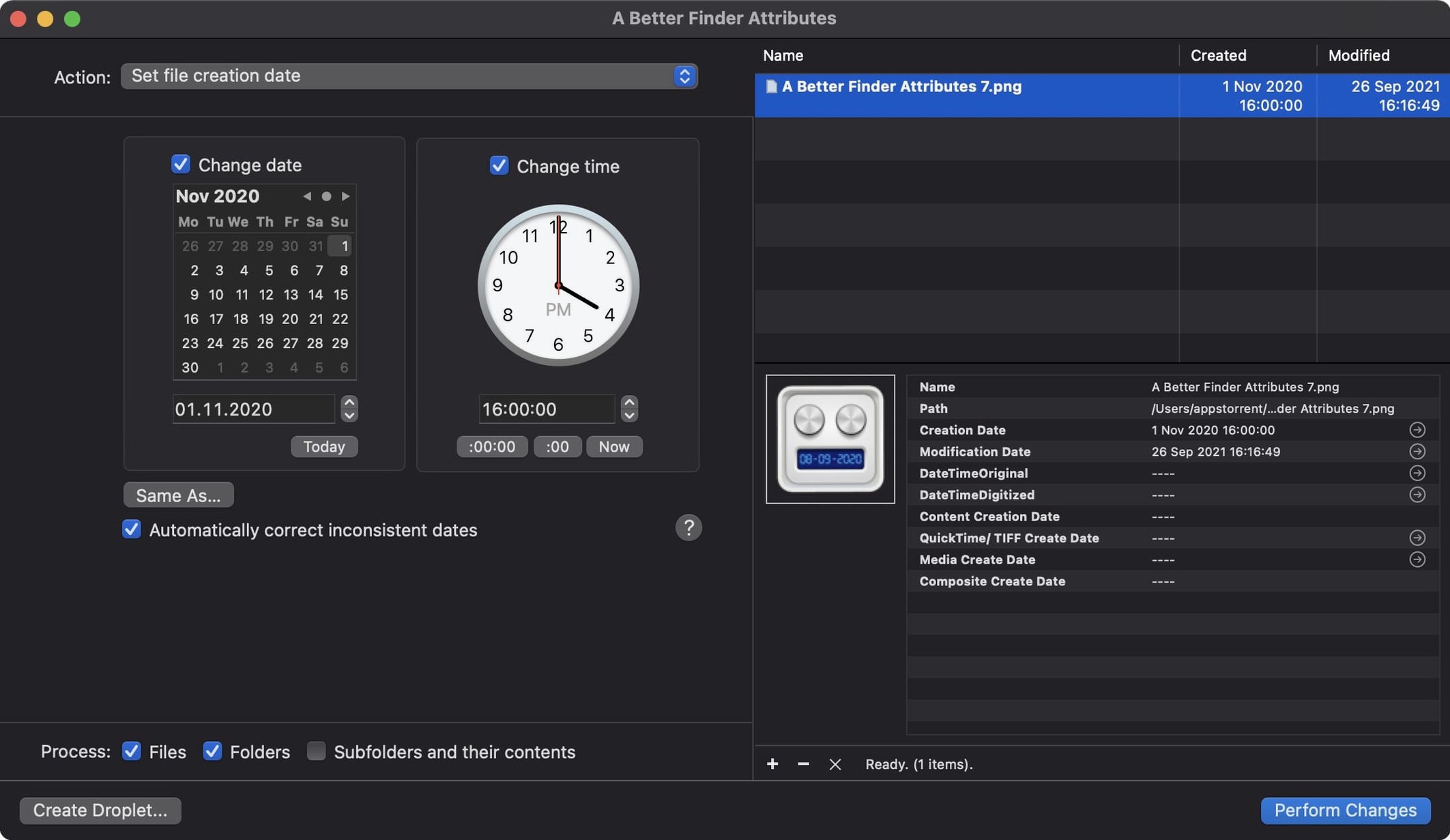 A Better Finder Attributes — frame 2 A Better Finder Attributes tools, view 2