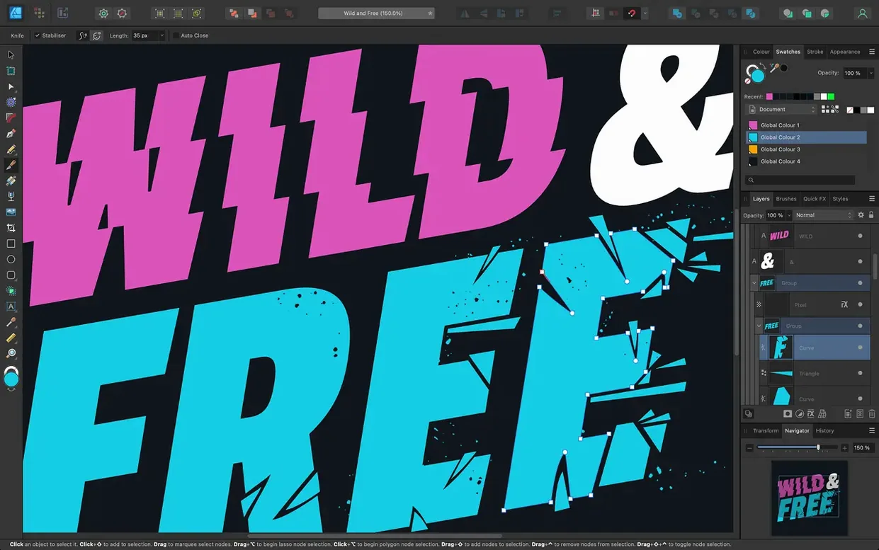 affinity designer — main panel
