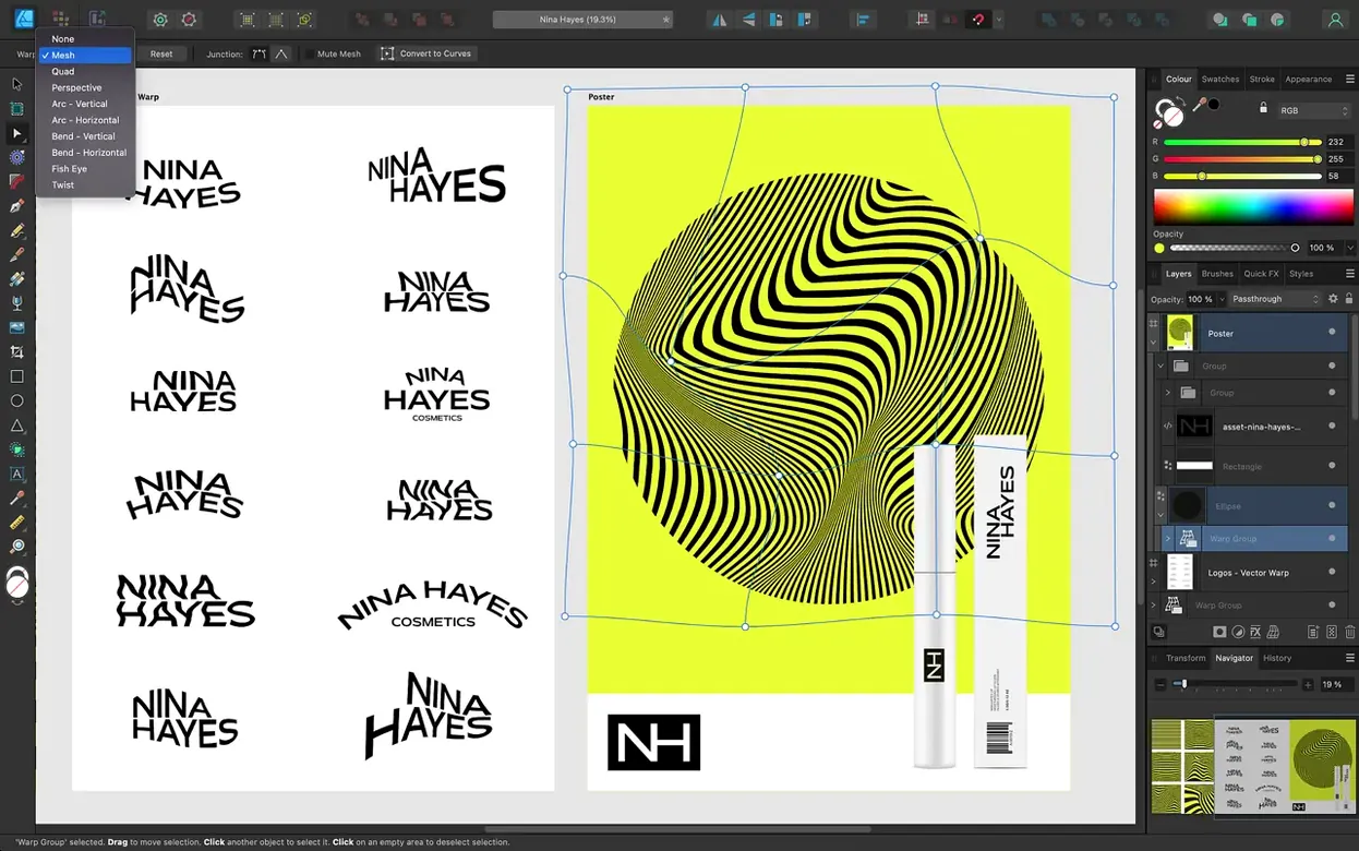 Affinity Designer tools, view 4