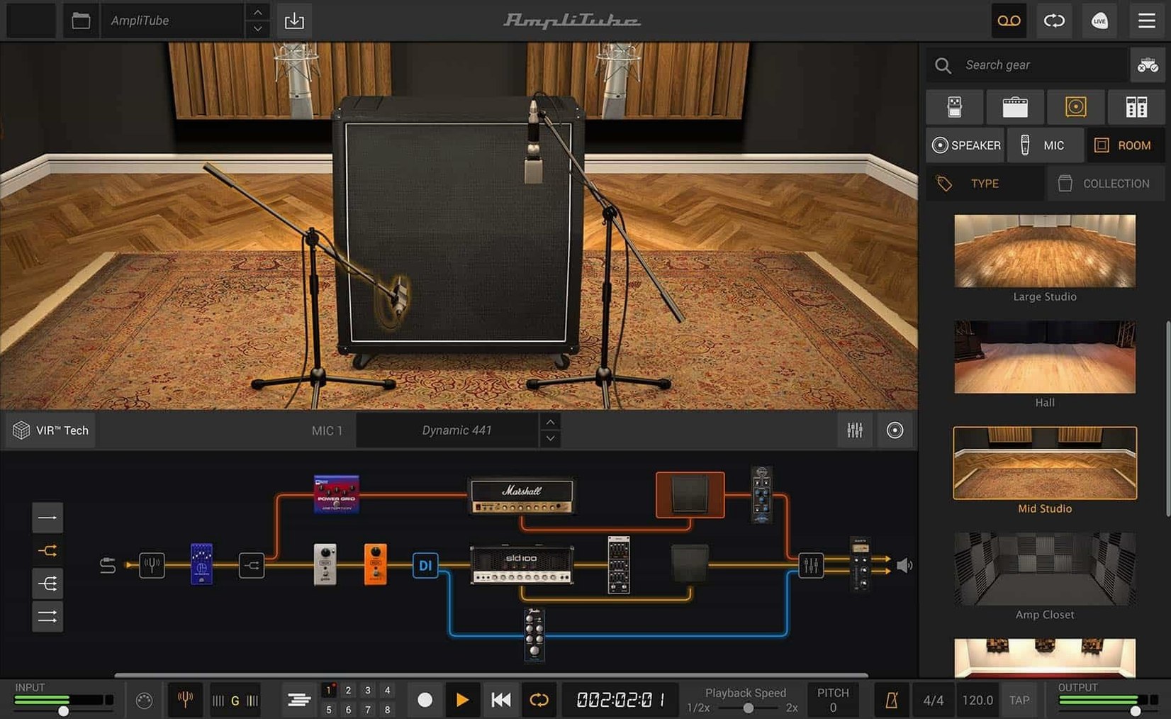 AmpliTube: slide 1 of 5 amplitube mac torrent — main panel