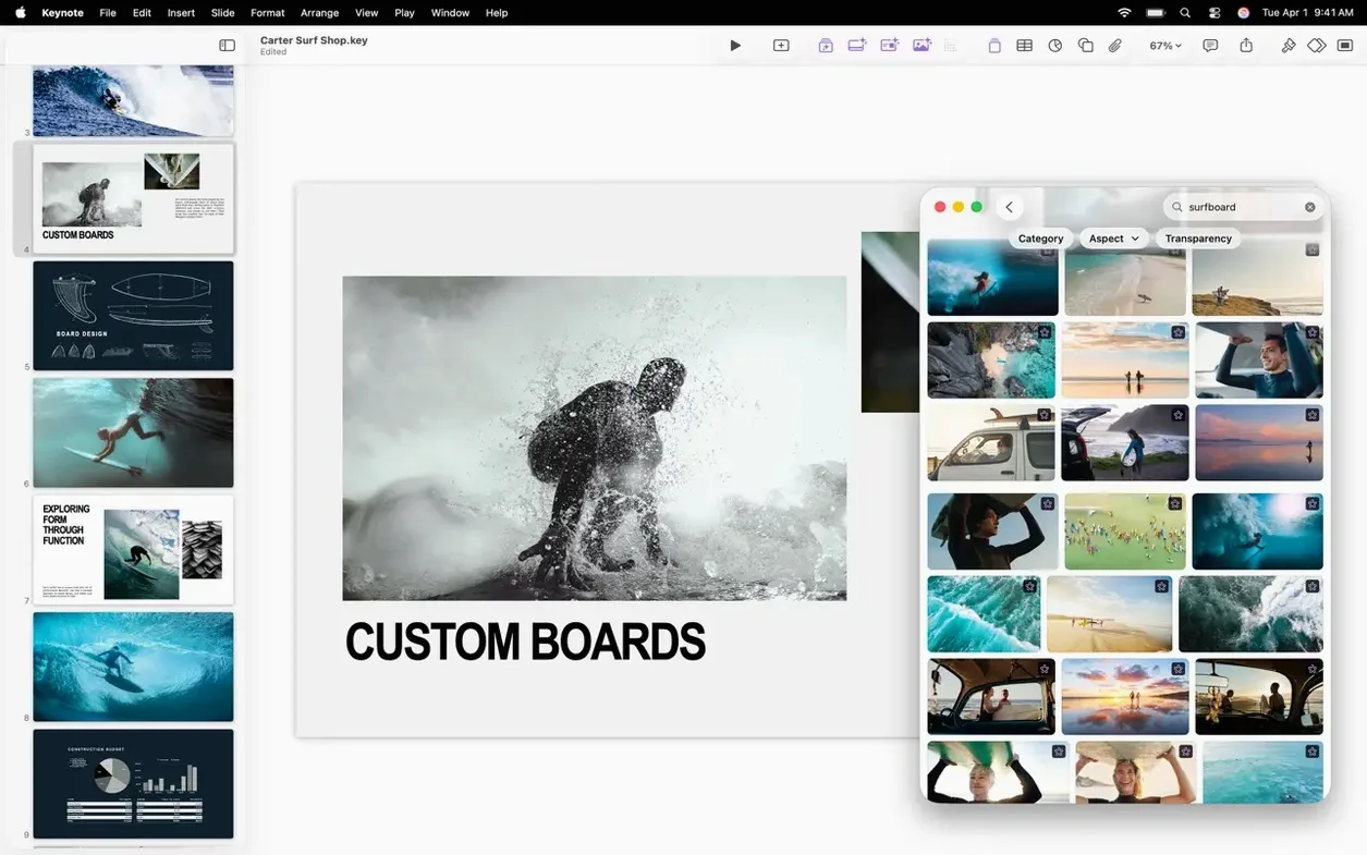 Apple Keynote tools, view 4