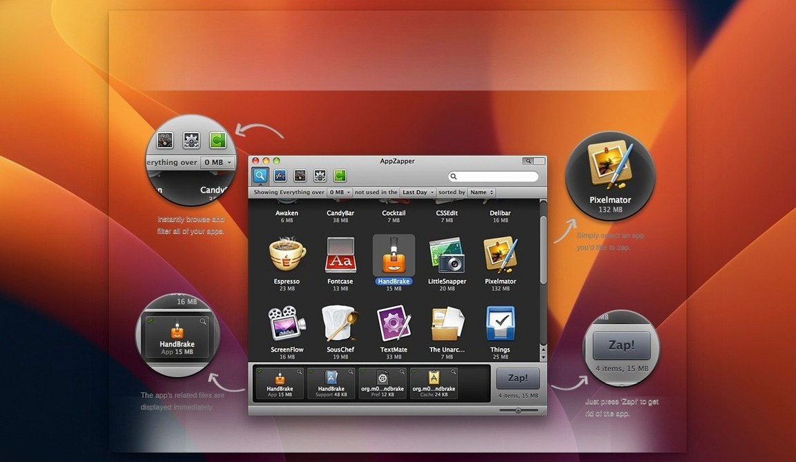 AppZapper — frame 3 AppZapper tools, view 3