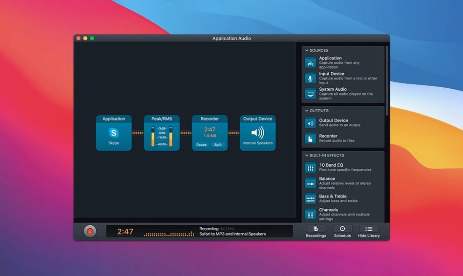 Audio Hijack — frame 2 Audio Hijack tools, view 2