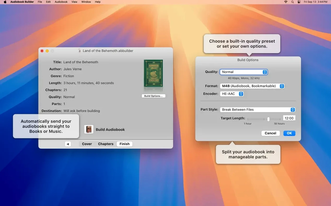 Audiobook Builder: slide 2 of 6 Audiobook Builder example 2