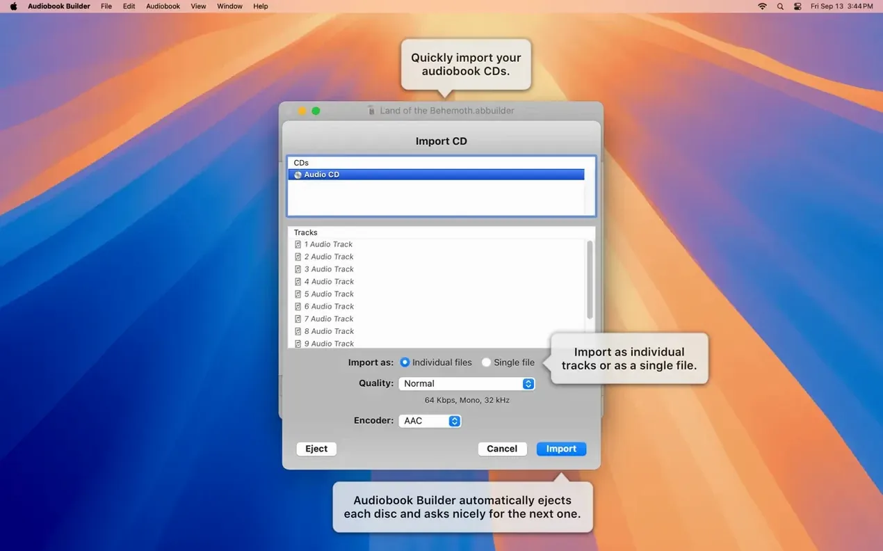 Audiobook Builder: slide 3 of 6 Audiobook Builder example 3
