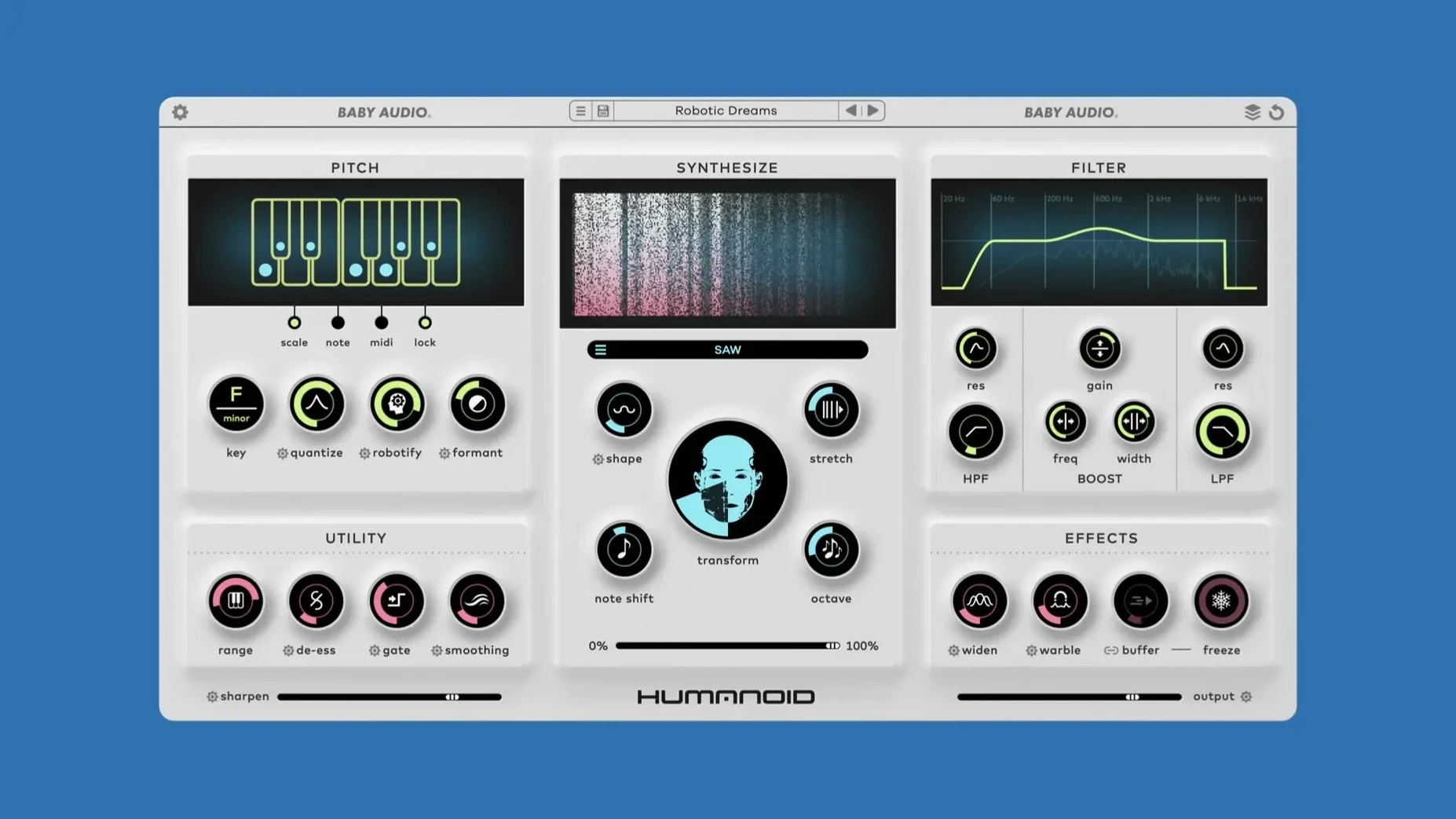 BABY Audio Humanoid: slide 1 of 1 baby audio humanoid crack mac — main panel