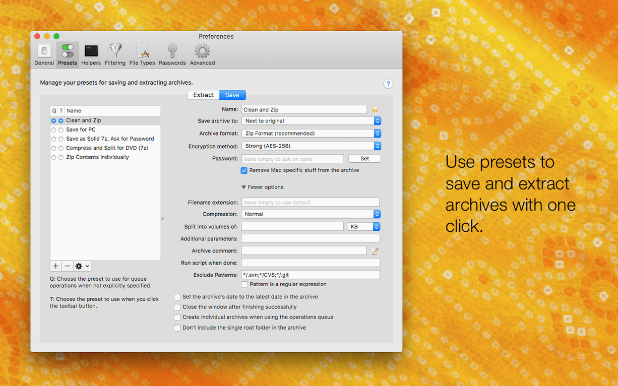 BetterZip tools, view 2