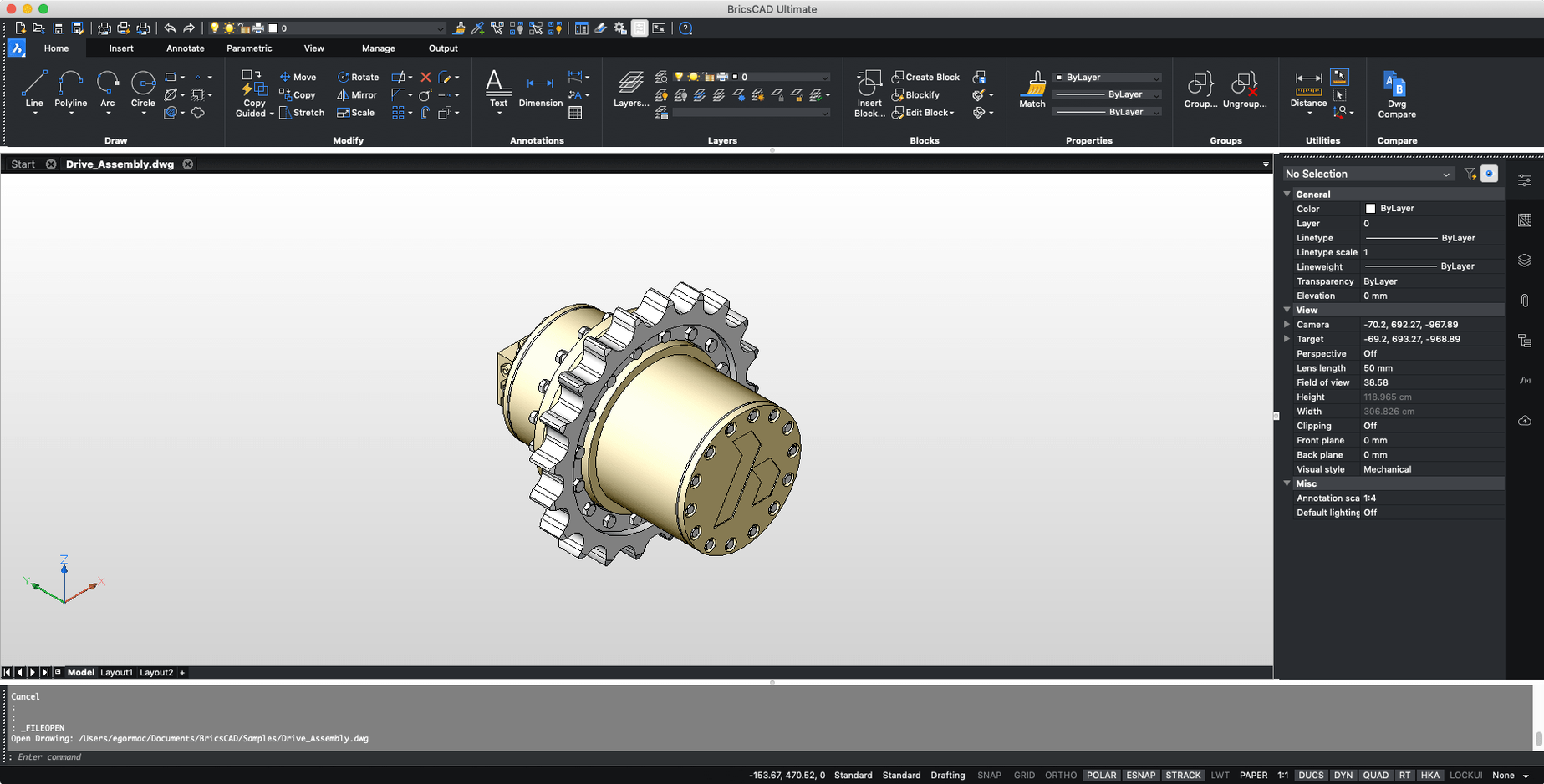 BricsCAD — frame 1 bricscad mac crack — main panel