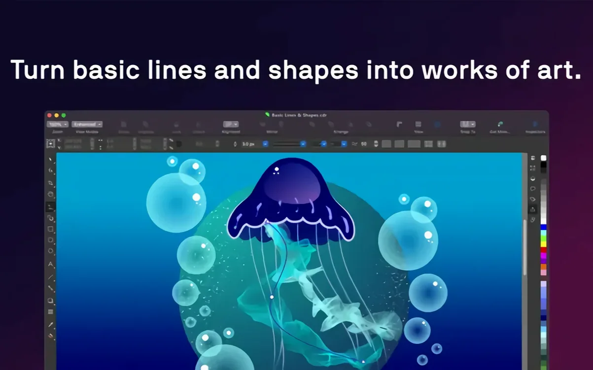 CorelDRAW — frame 3 CorelDRAW tools, view 3