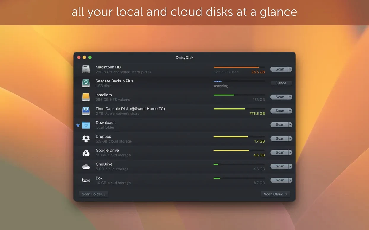 DaisyDisk — frame 2 DaisyDisk tools, view 2
