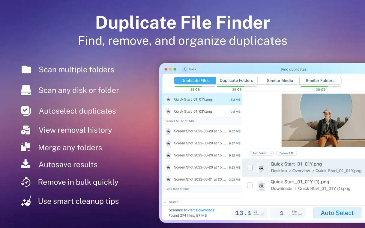 Duplicate File Finder Pro: slide 1 of 4 duplicate file finder mac crack — main panel