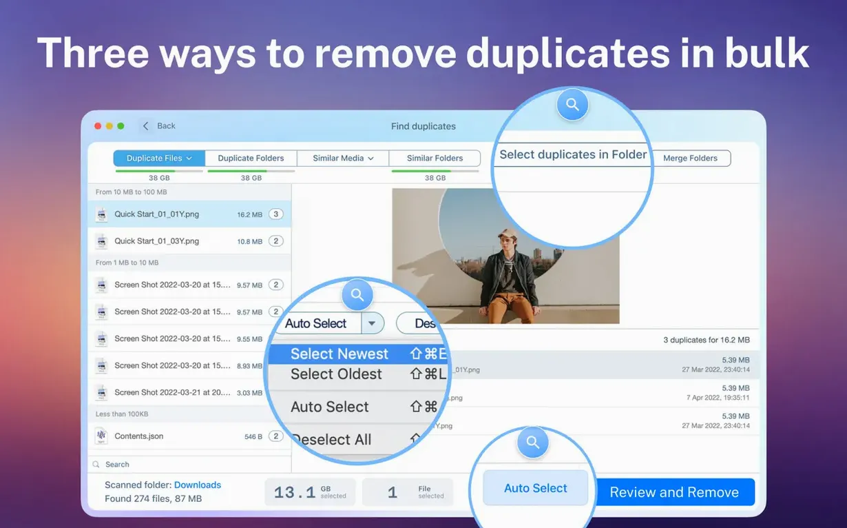 Duplicate File Finder Pro: slide 4 of 4 Duplicate File Finder Pro example 4