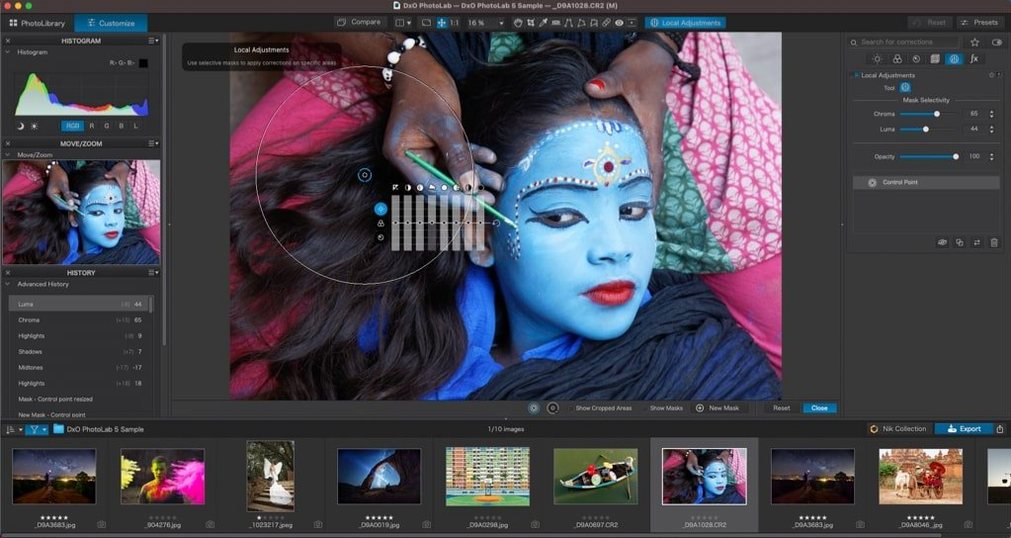 DxO PhotoLab — frame 3 DxO PhotoLab tools, view 3