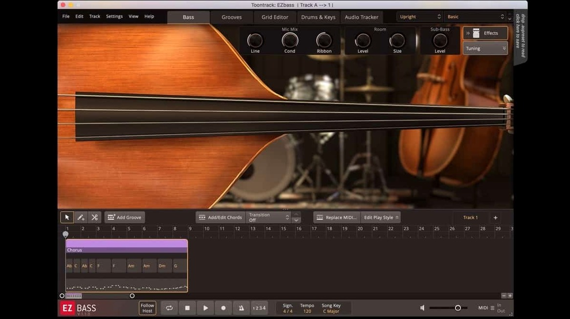 EZbass: slide 1 of 1 toontrack ezbass download on a Mac