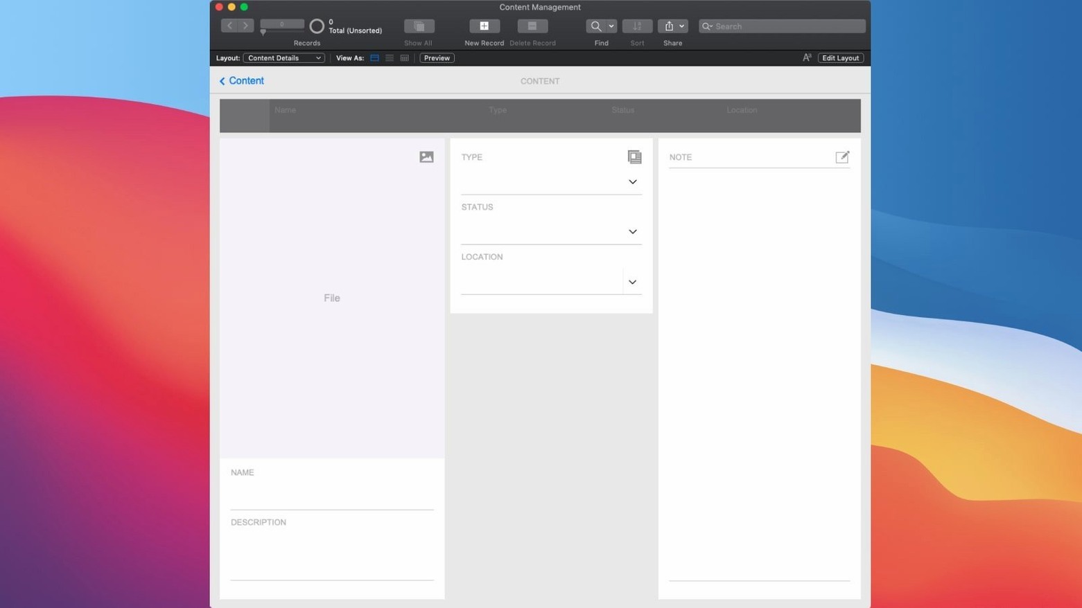 FileMaker Pro tools, view 2
