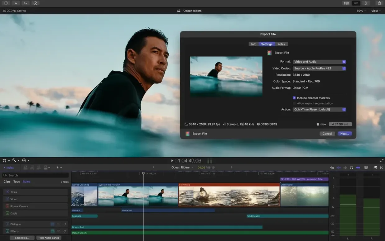 Final Cut Pro tools, view 7
