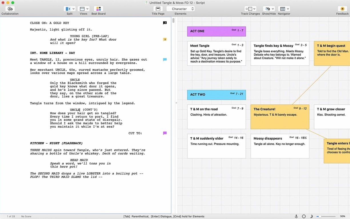 Final Draft: slide 1 of 4 final draft 13 torrent — main panel