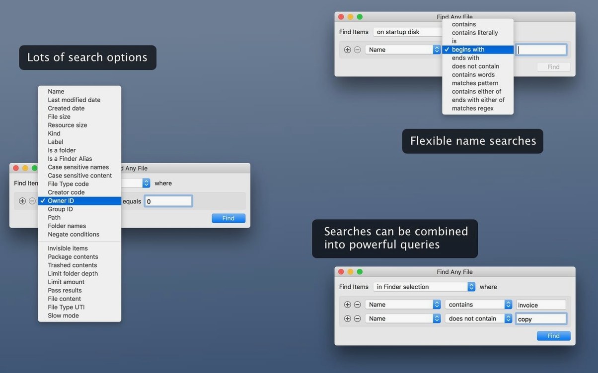 Find Any File — frame 4 Find Any File tools, view 4