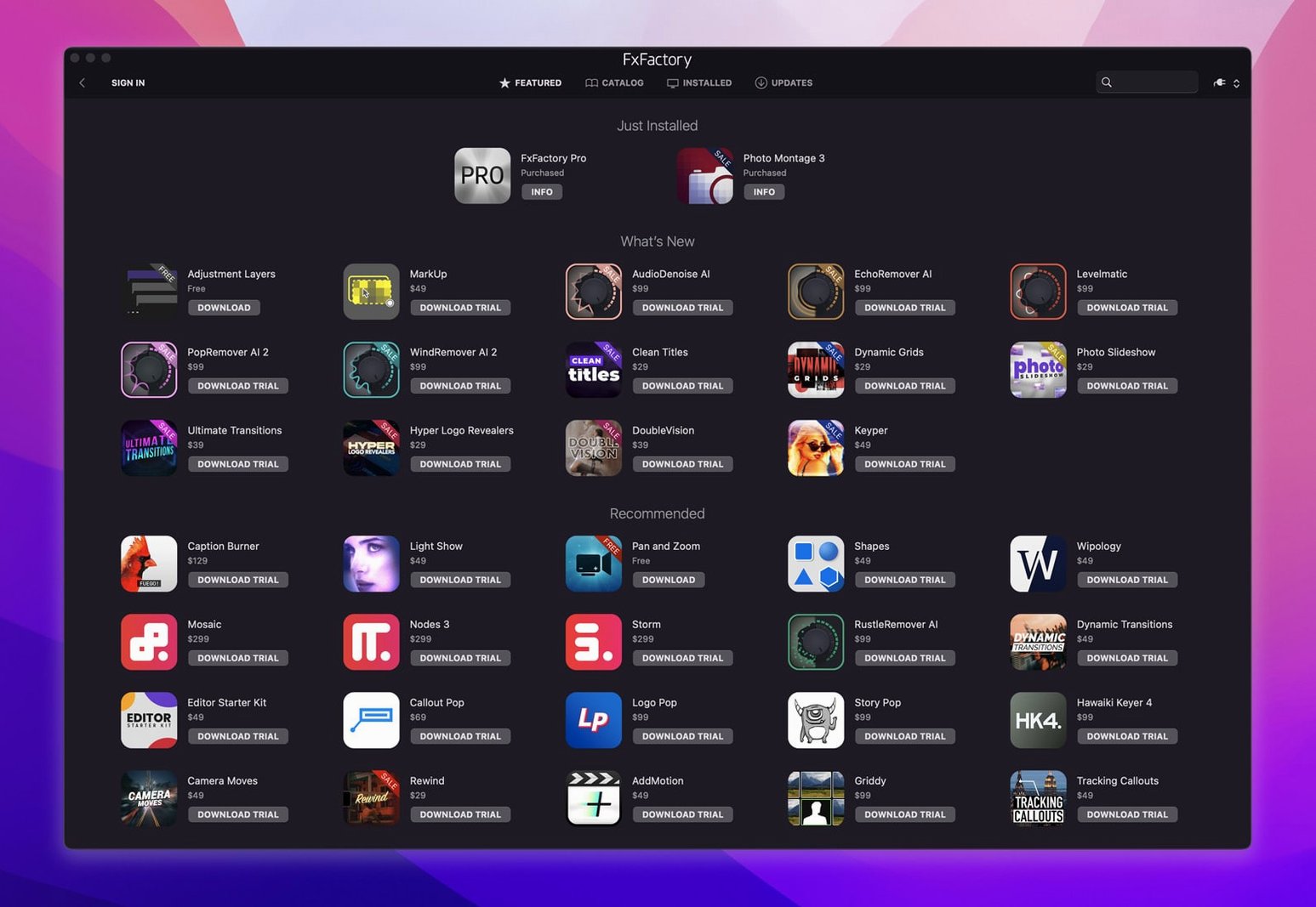 FxFactory Pro: slide 1 of 4 fxfactory crack mac — main panel