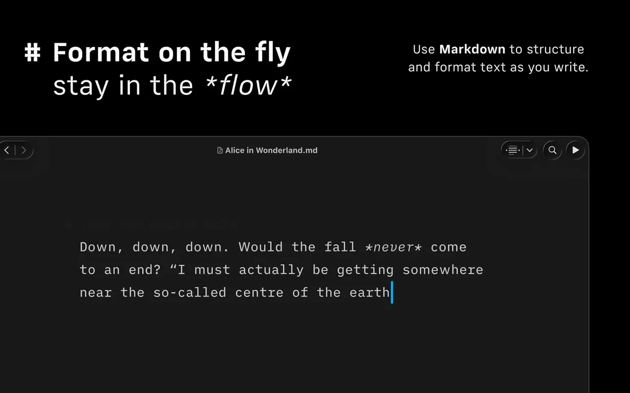 iA Writer tools, view 8
