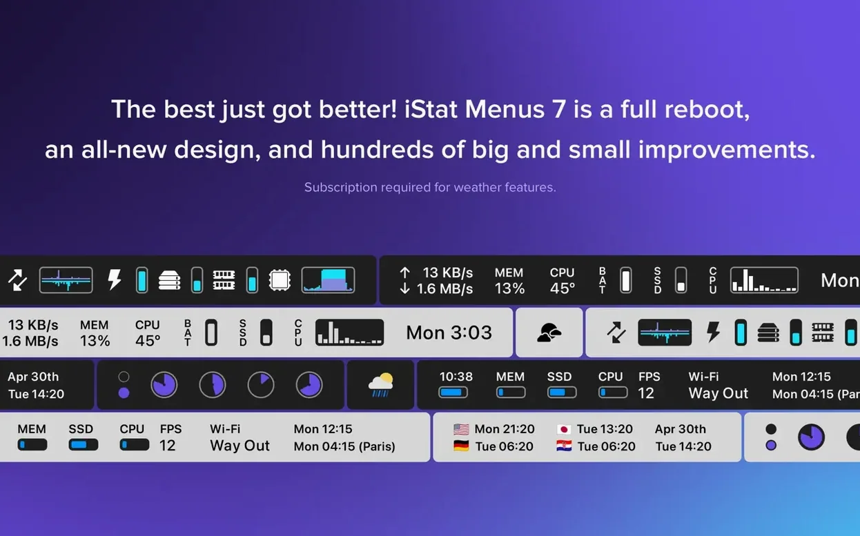 iStat Menus — frame 2 iStat Menus tools, view 2