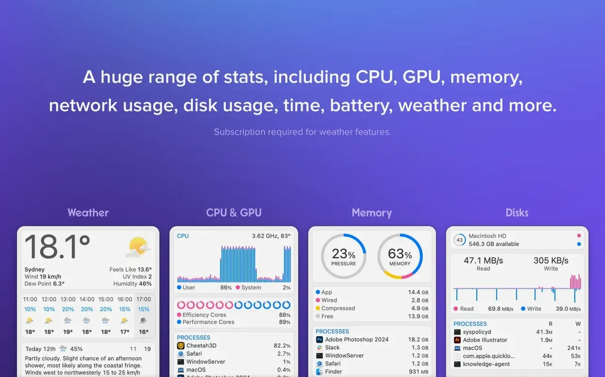 iStat Menus — frame 4 iStat Menus tools, view 4