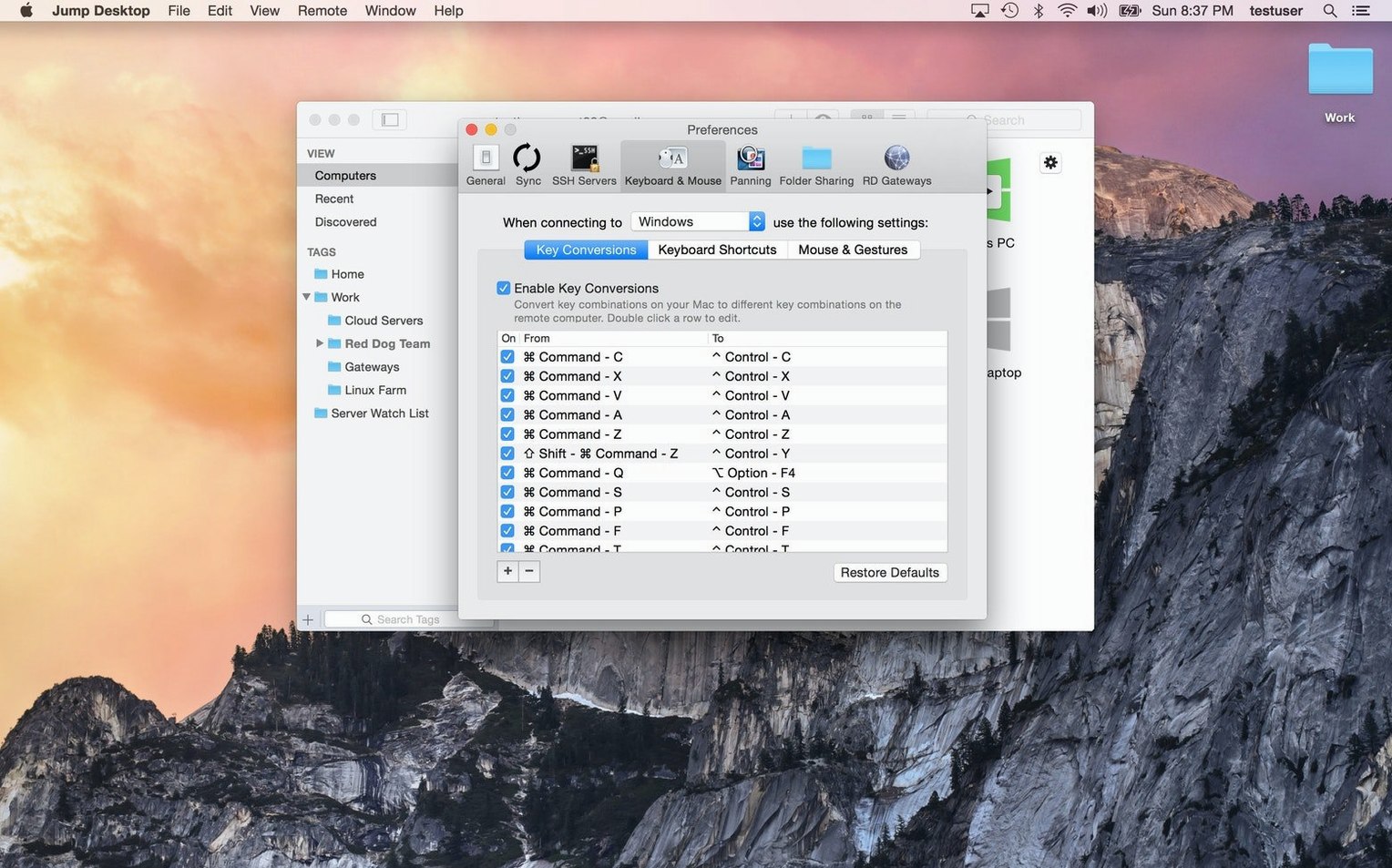 Jump Desktop tools, view 2