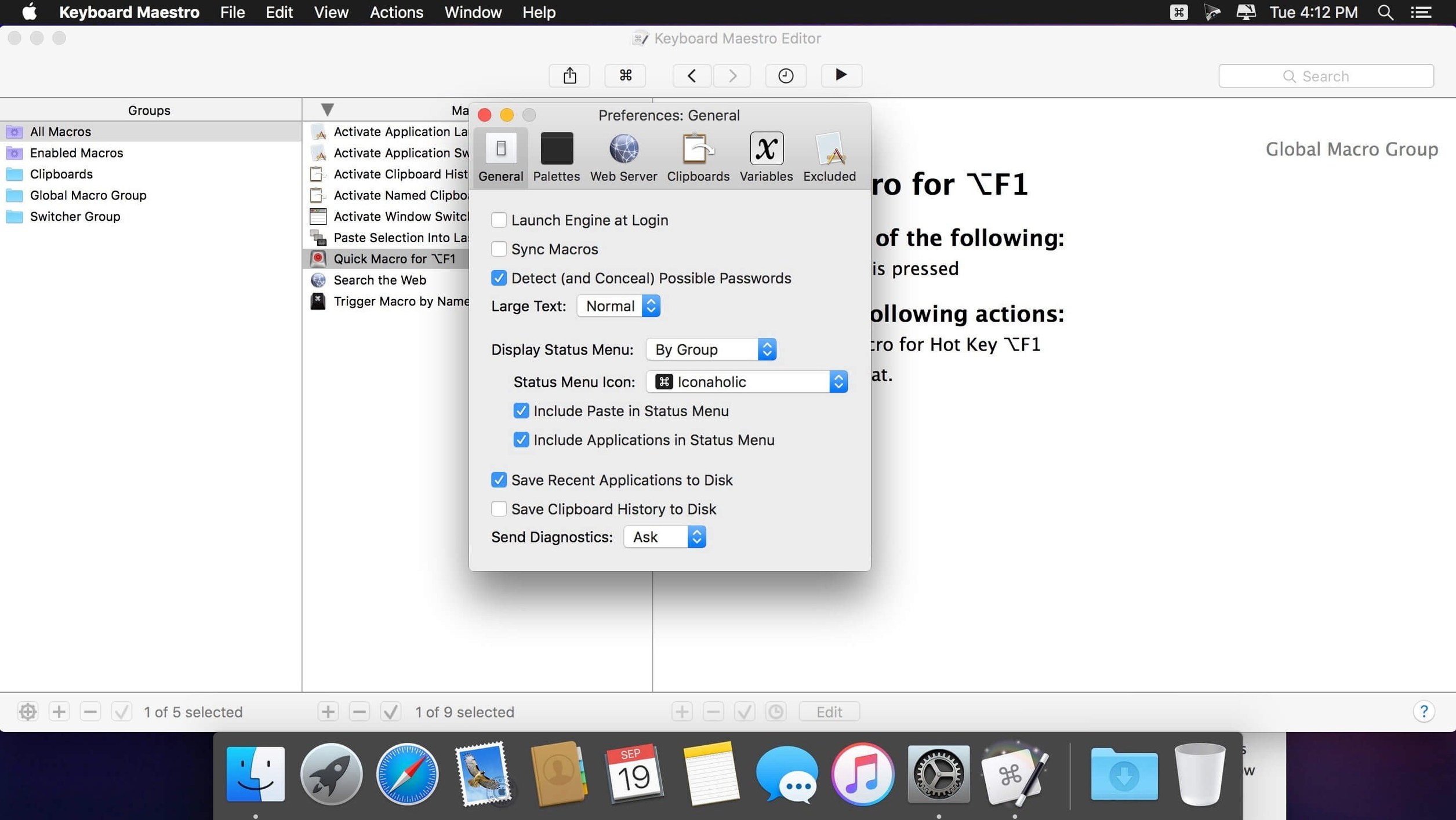Keyboard Maestro — frame 2 Keyboard Maestro tools, view 2