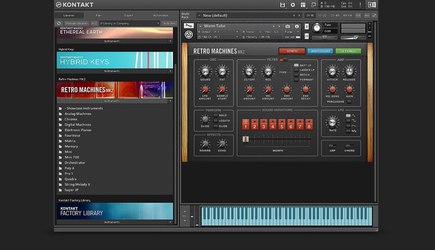 Kontakt — frame 3 Kontakt tools, view 3