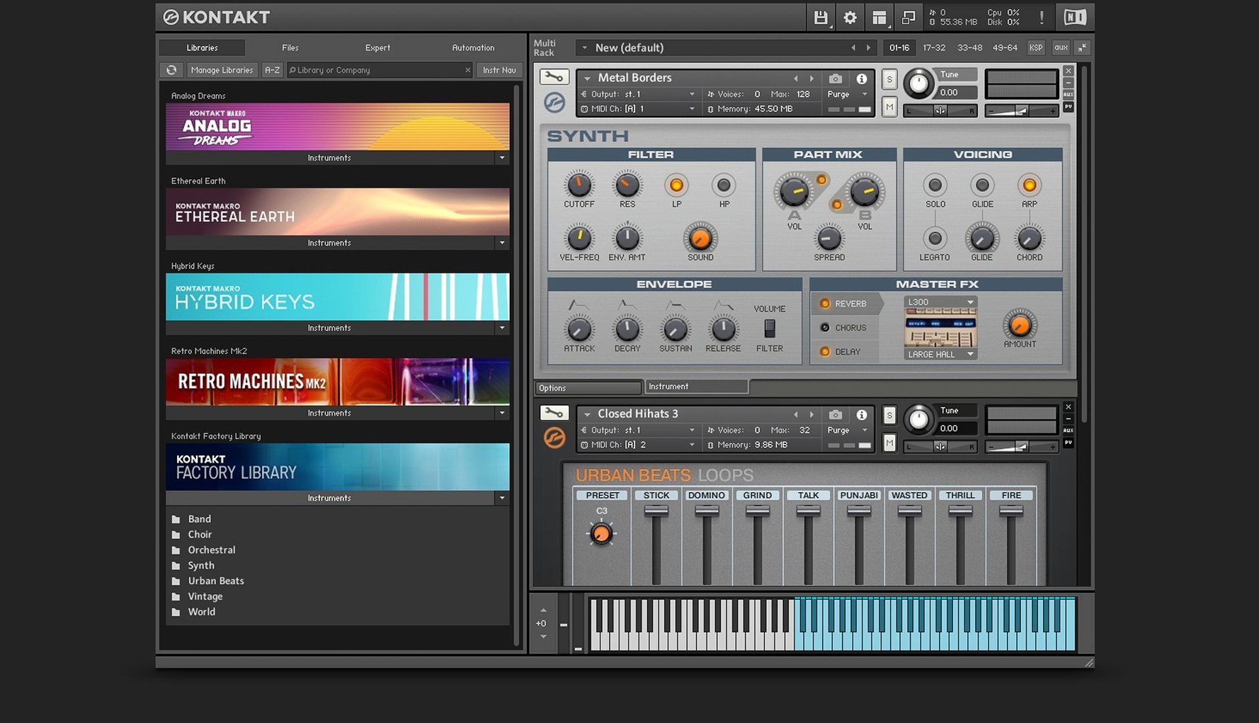 Kontakt — frame 4 Kontakt tools, view 4
