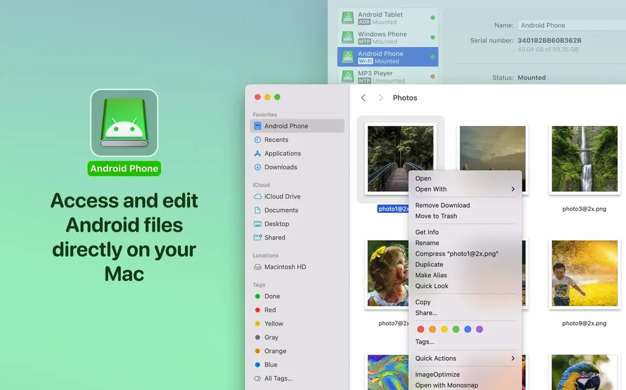 MacDroid Pro tools, view 4