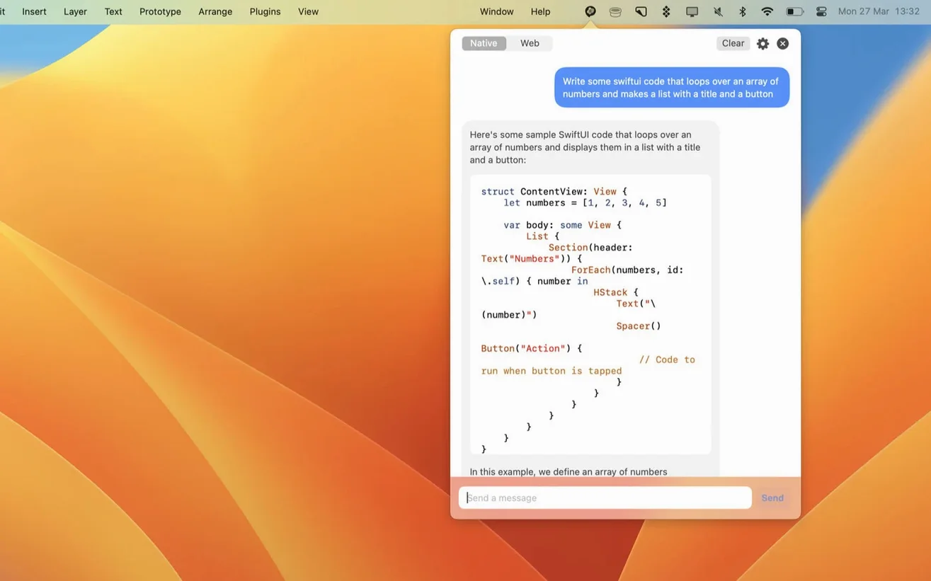 MacGPT tools, view 3