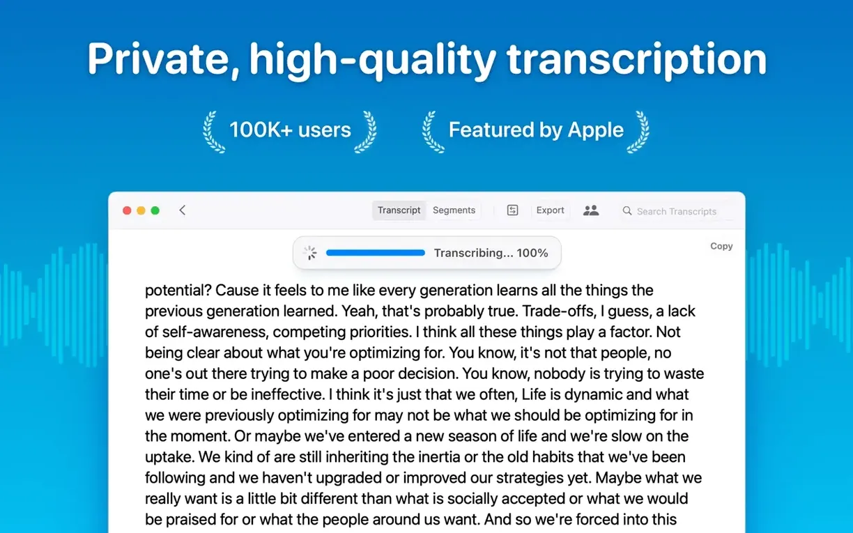 MacWhisper: slide 1 of 7 macwhisper crack — main panel
