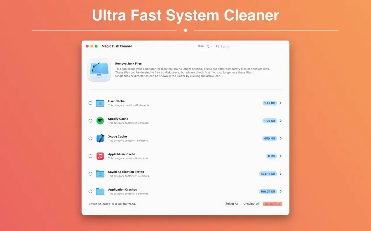 Magic Disk Cleaner: slide 1 of 2 magic disk cleaner mac on a Mac