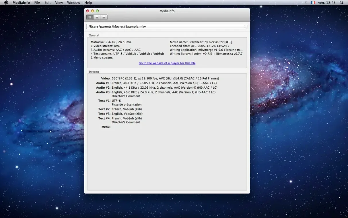 MediaInfo: slide 1 of 3 mediainfo macos free on a Mac