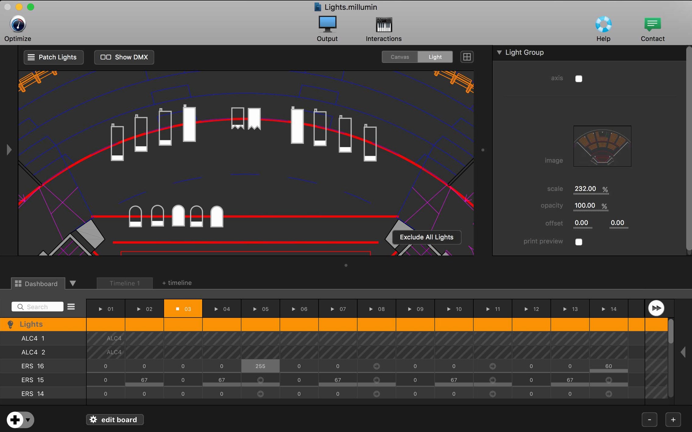 Millumin — frame 5 Millumin tools, view 5