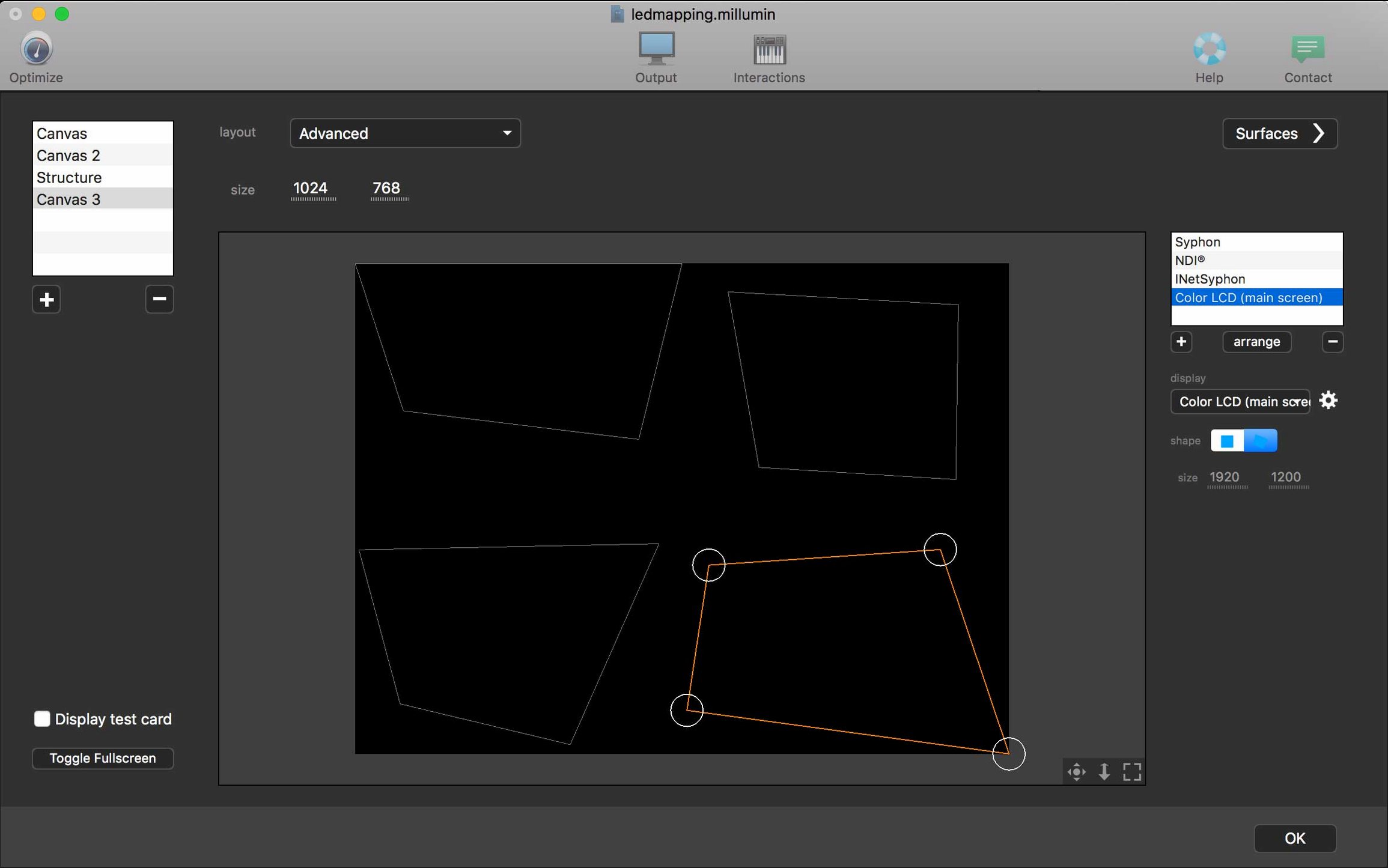 Millumin — frame 6 Millumin tools, view 6
