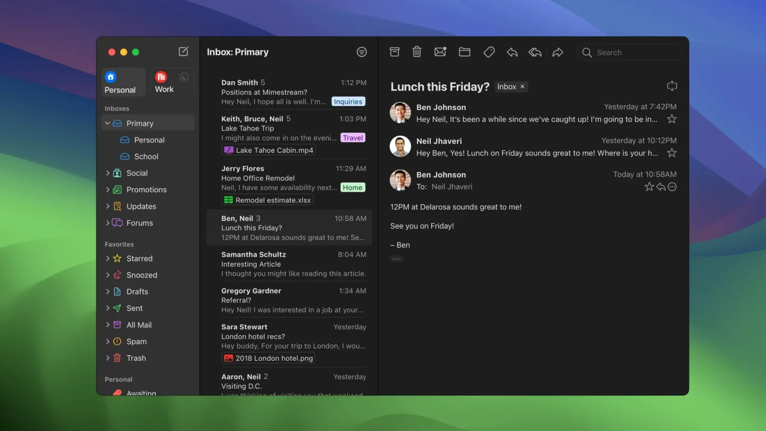Mimestream — frame 1 mimestream torrent on a Mac