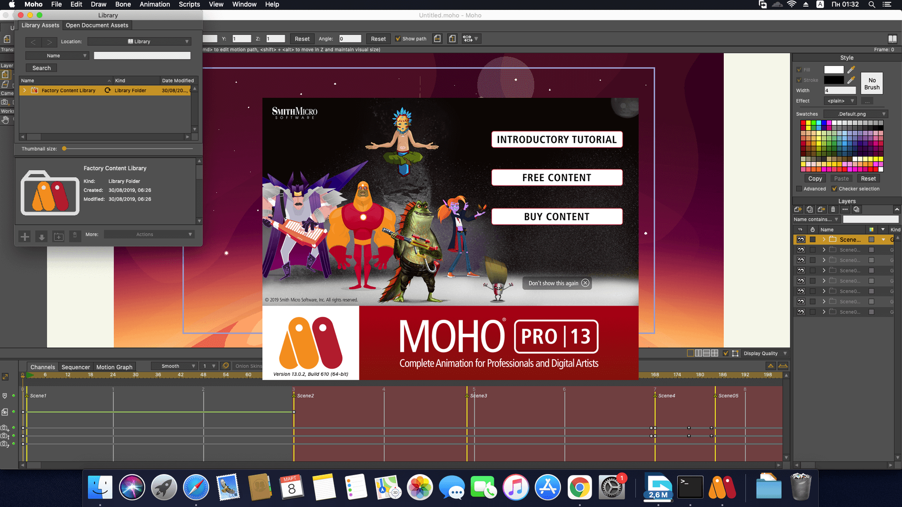 moho for mac — main panel