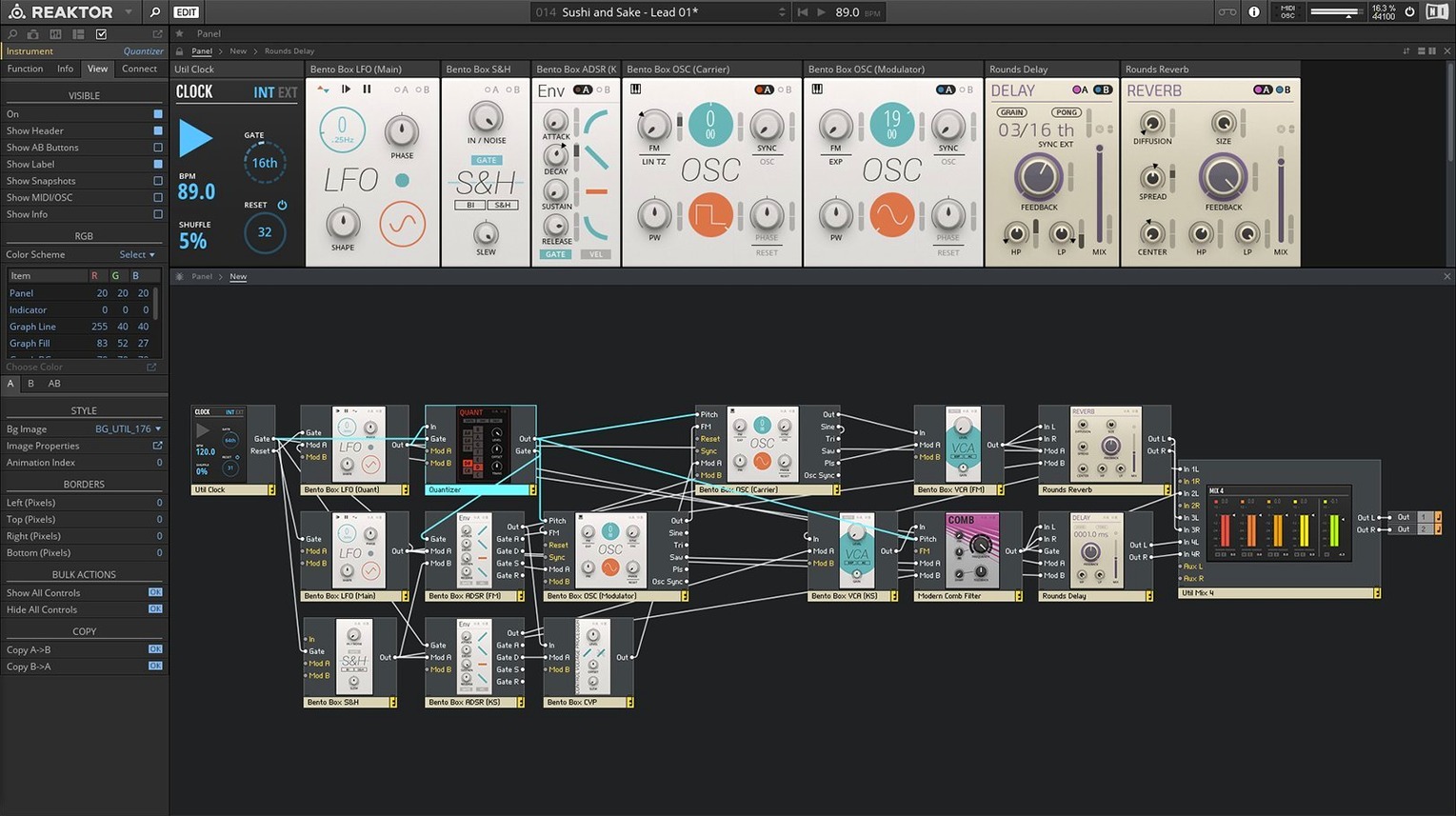 Native Instruments Reaktor — frame 2 Native Instruments Reaktor tools, view 2