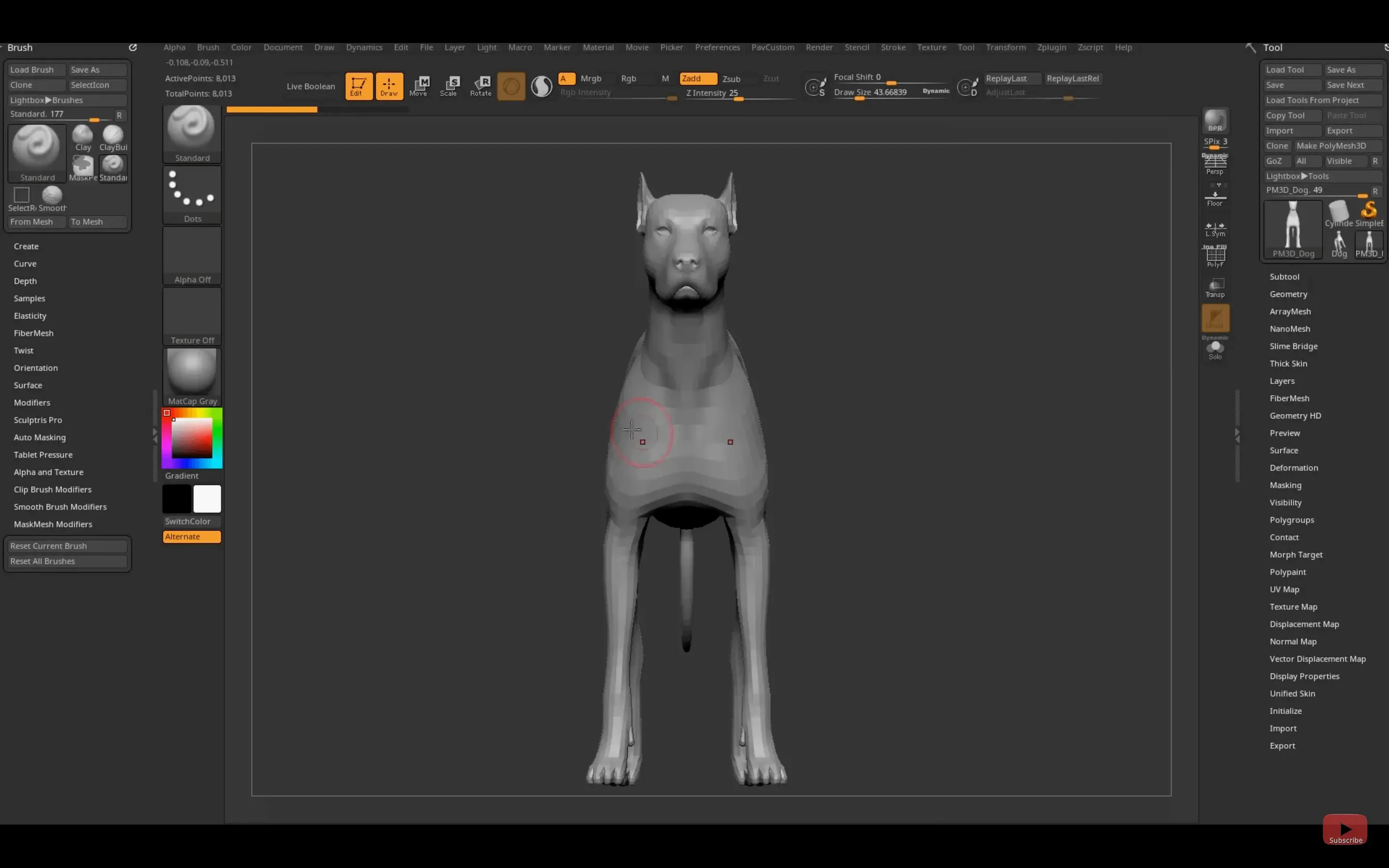 Pixologic Zbrush — frame 2 Pixologic Zbrush tools, view 2