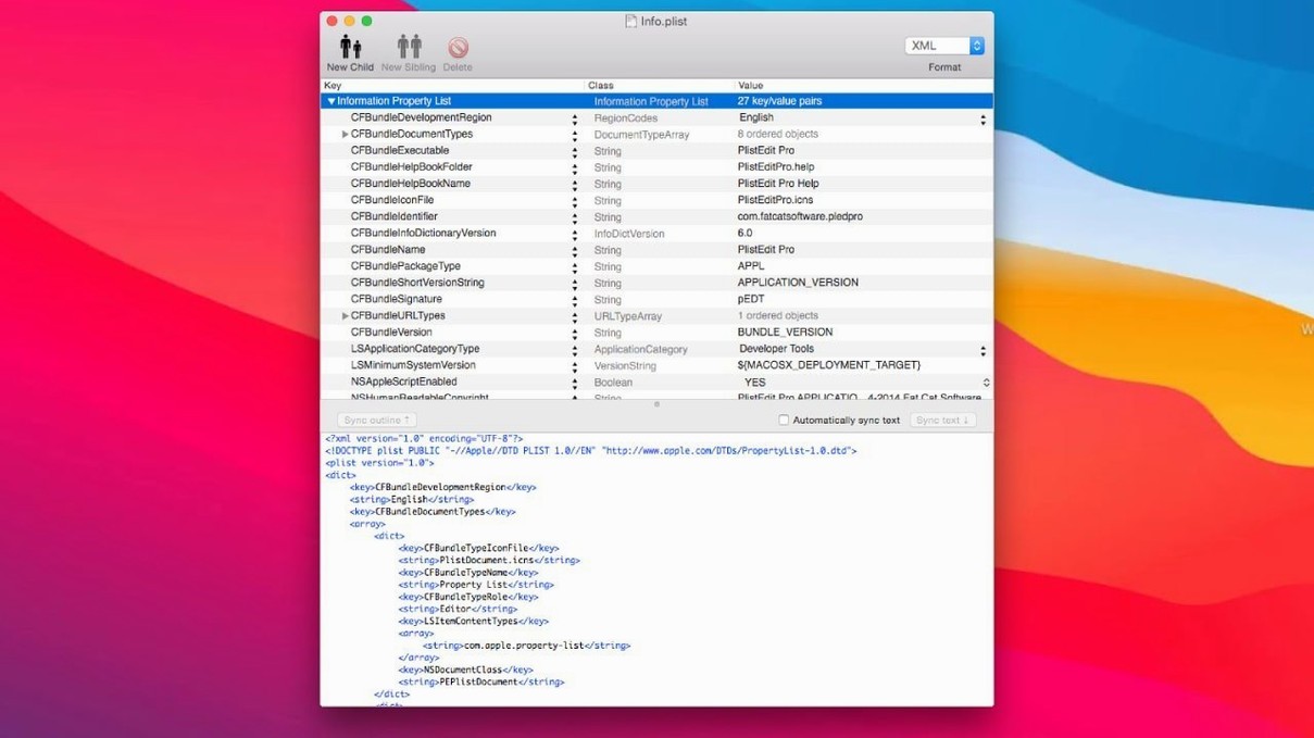 plistedit pro on a Mac