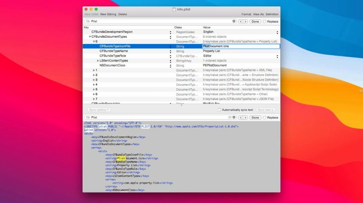 PlistEdit Pro example 2