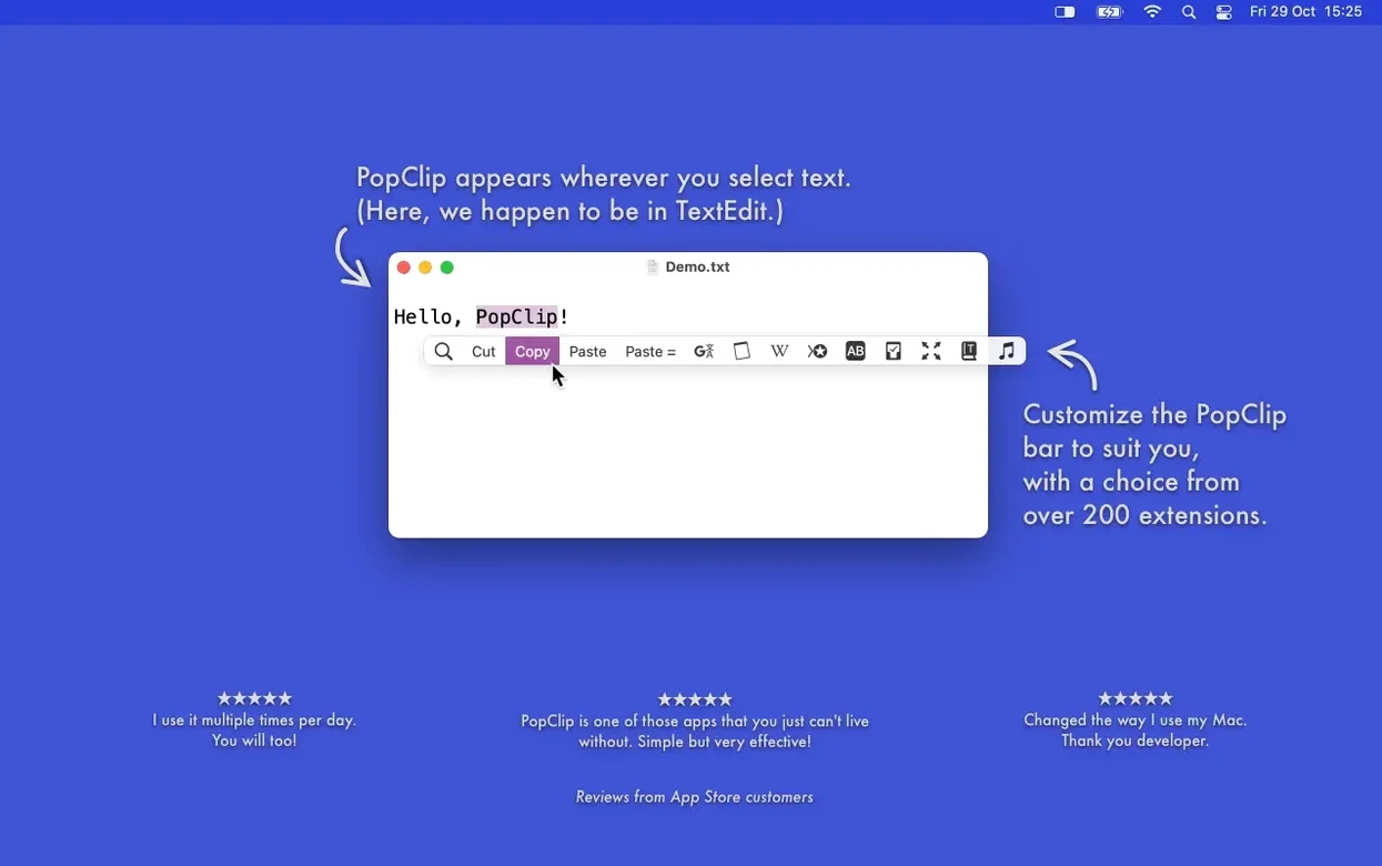 popclip mac — main panel