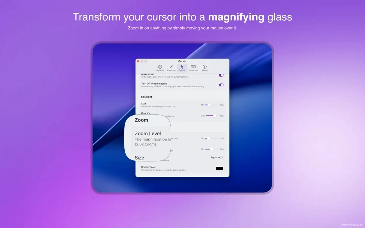 Presentify tools, view 7