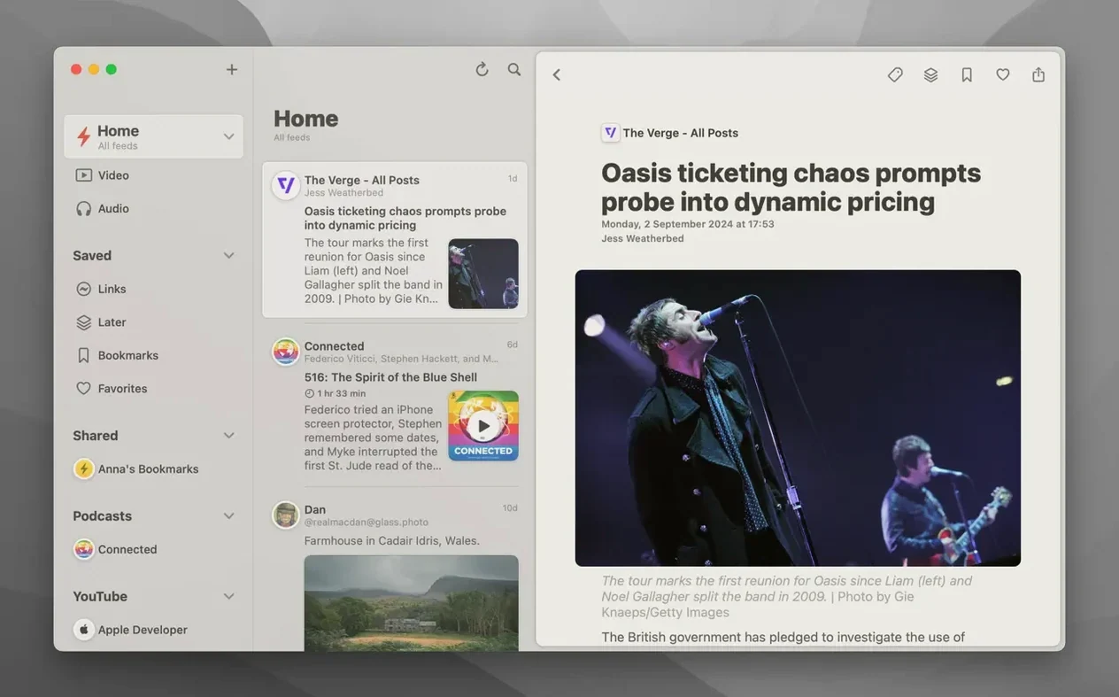 Reeder — frame 1 reeder crack mac — main panel