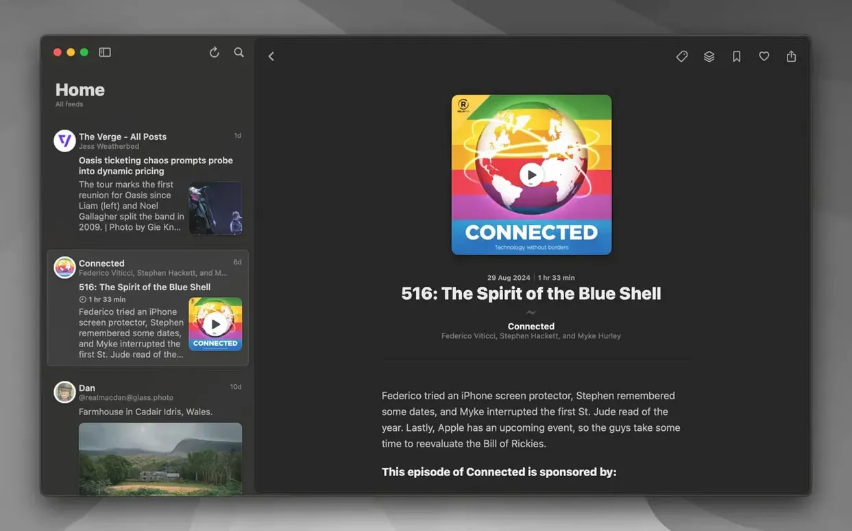 Reeder — frame 4 Reeder tools, view 4