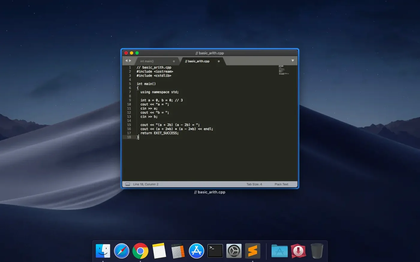 Sublime Text tools, view 2