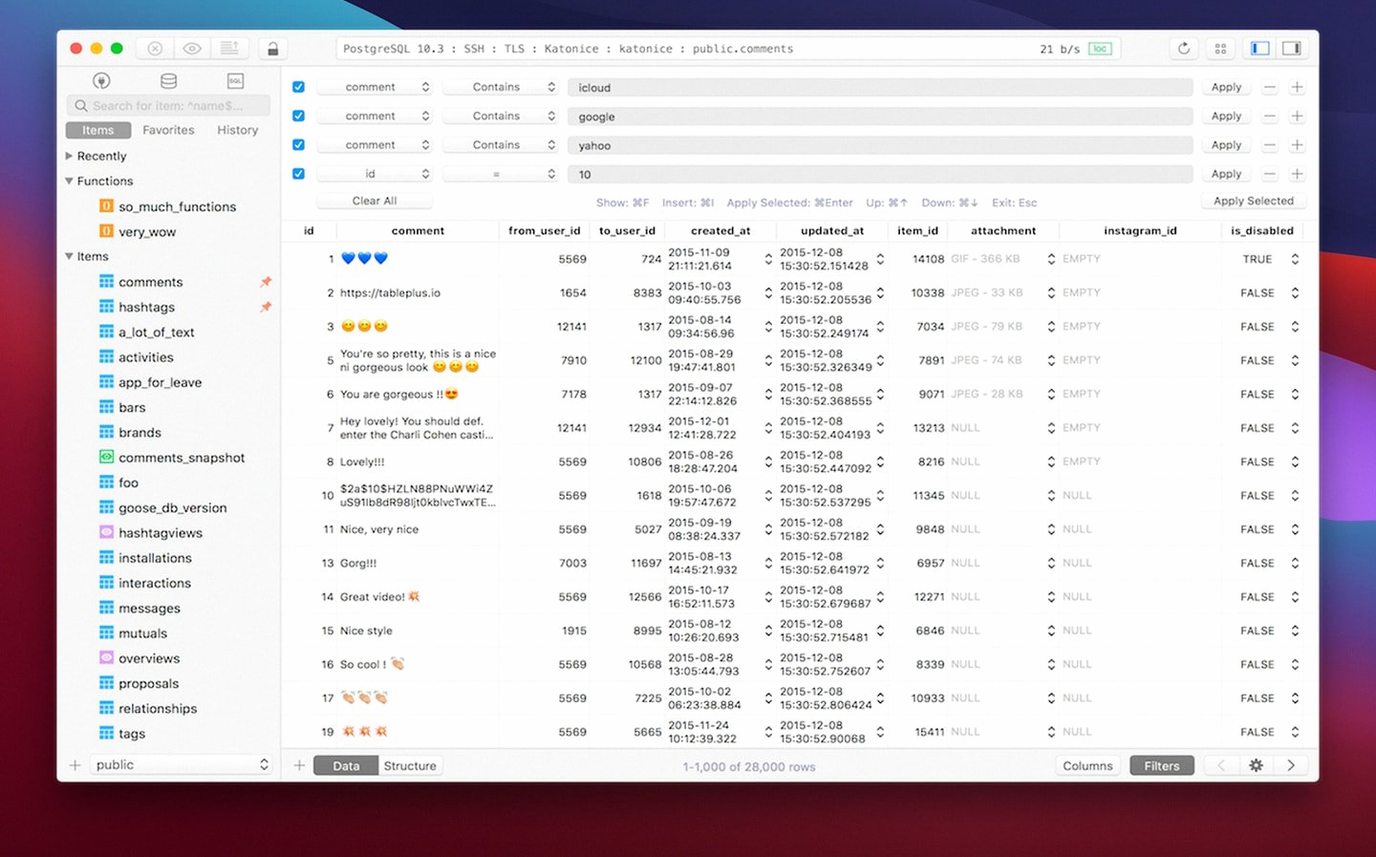 TablePlus — frame 3 TablePlus tools, view 3