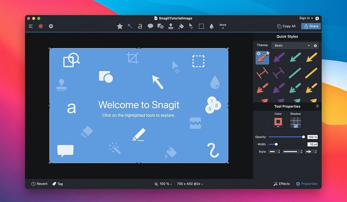 snagit download mac — main panel